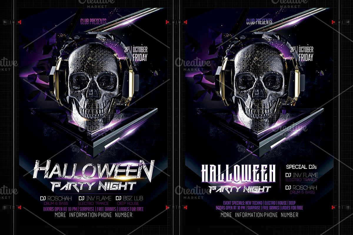 Halloween Club Flyer in Flyer Templates - product preview 8