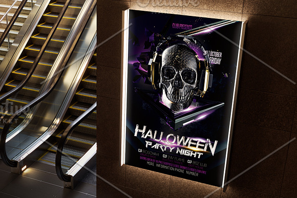 Halloween Club Flyer in Flyer Templates - product preview 2