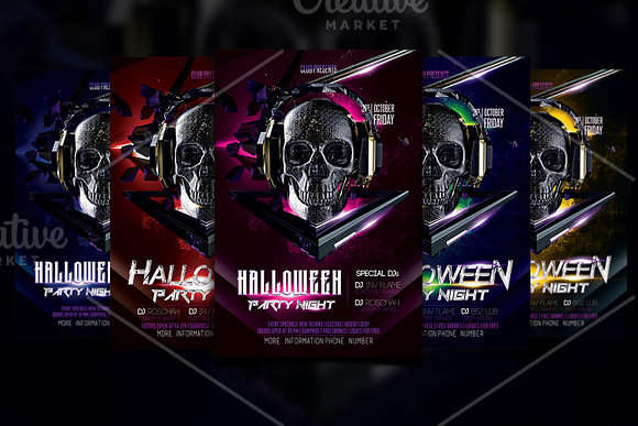 Halloween Club Flyer in Flyer Templates - product preview 3