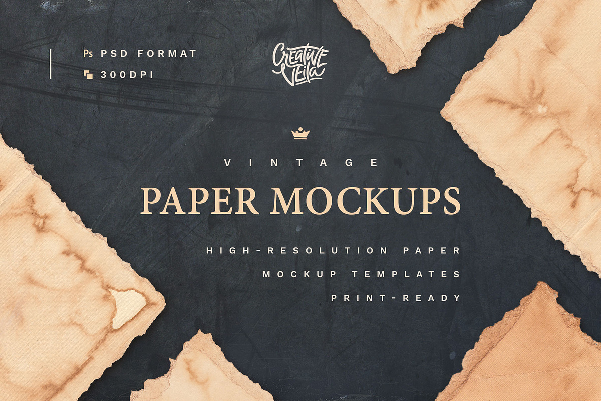 Vintage Paper Mockup Set in Branding Mockups - product preview 8