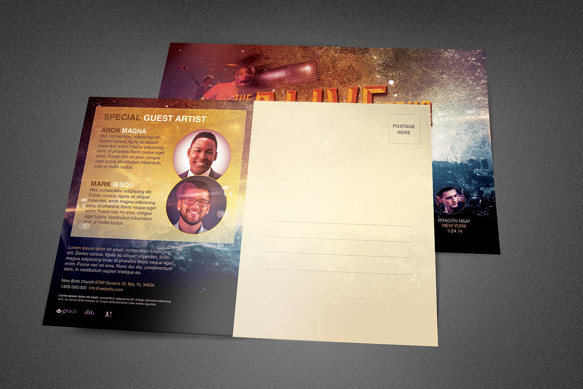 Alive Church Concert Postcard in Postcard Templates - product preview 8