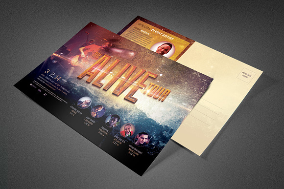 Alive Church Concert Postcard in Postcard Templates - product preview 1