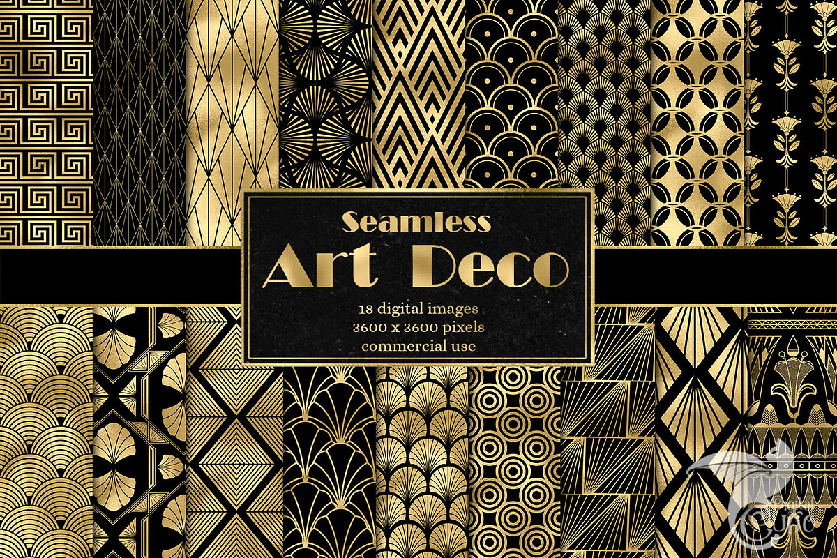 Art Deco Digital Backgrounds in Patterns - product preview 8