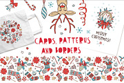 Christmas doodles funny patterns
