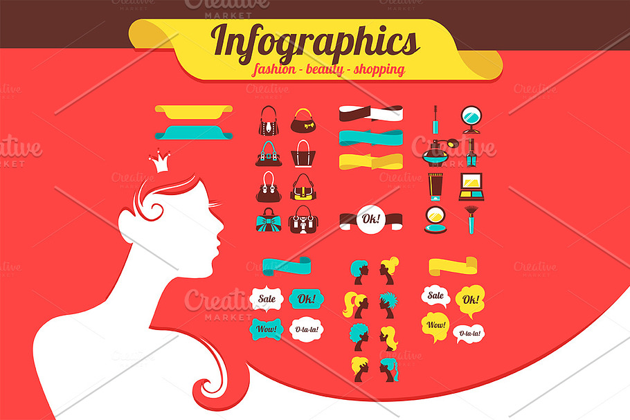 Beauty Women Infographics in Infographic Icons - product preview 8