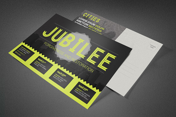 Jubilee Church Postcard Template in Postcard Templates - product preview 1
