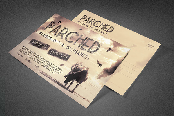 Parched Church Postcard Template