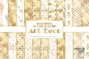 White and Gold Art Deco Patterns