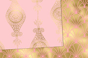 Pink and Gold Art Deco Digital Paper