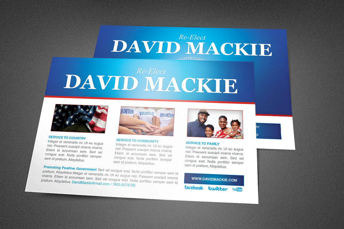 Re - Election Political Postcard in Postcard Templates - product preview 8