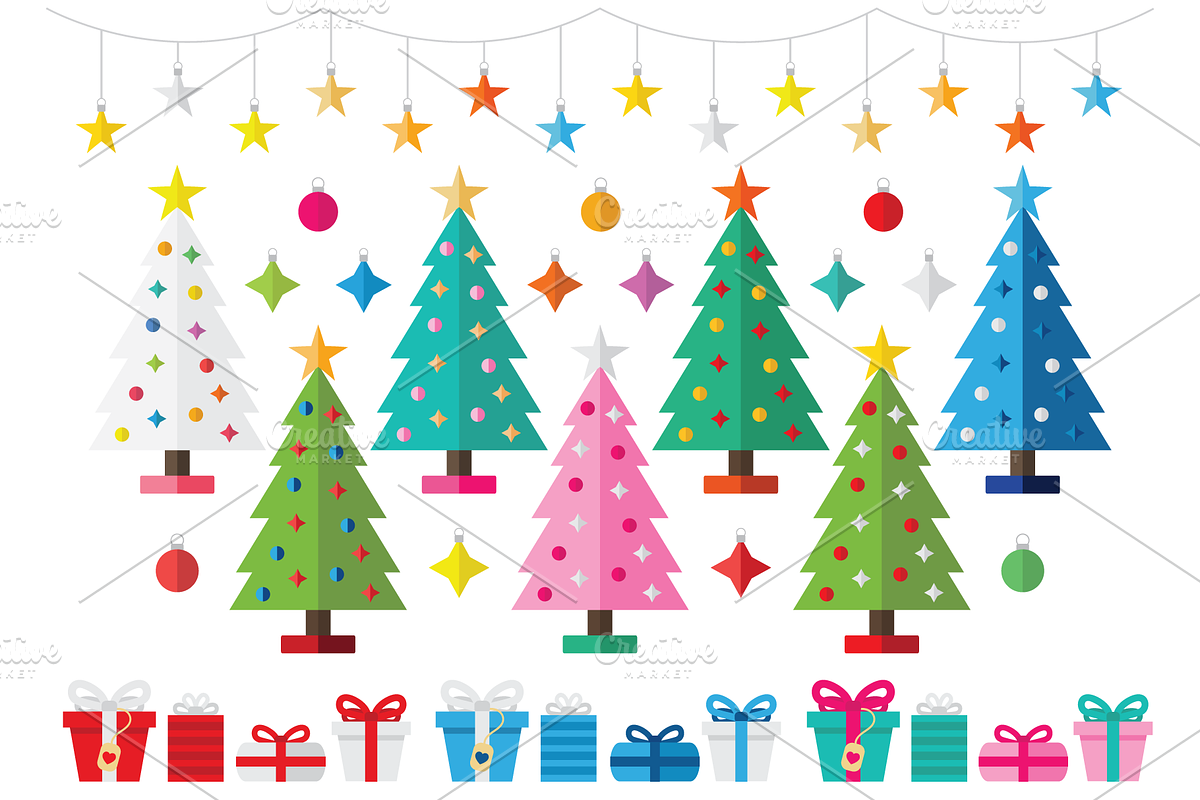 Christmas Tree Party Clip Art in Illustrations - product preview 8