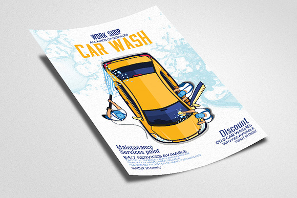 Car Wash Services Flyer in Flyer Templates - product preview 1
