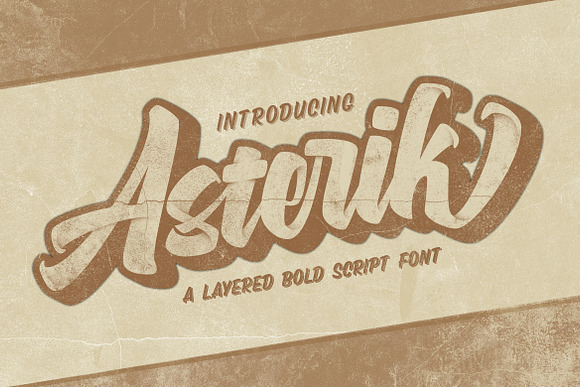 ASTERIK || Layered Bold Script in Display Fonts - product preview 3