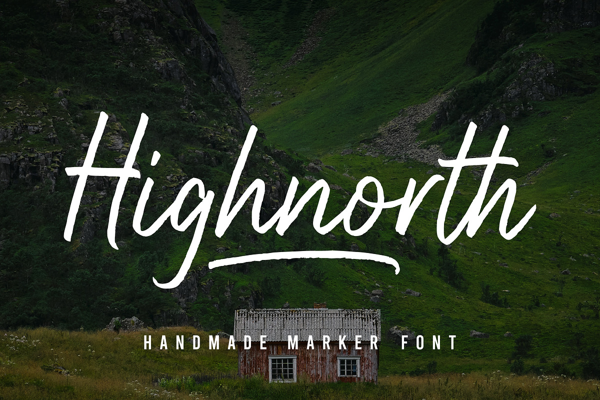 Highnorth - Handmade Marker Font in Script Fonts - product preview 8