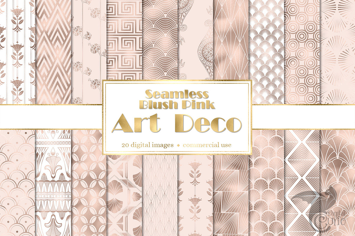 Blush Pink Art Deco Patterns in Patterns - product preview 8