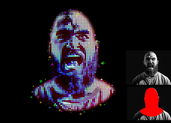 4D Color Pixel Portrait Action in Add-Ons - product preview 2