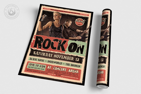 Indie Rock Flyer Template V4 in Invitation Templates - product preview 2