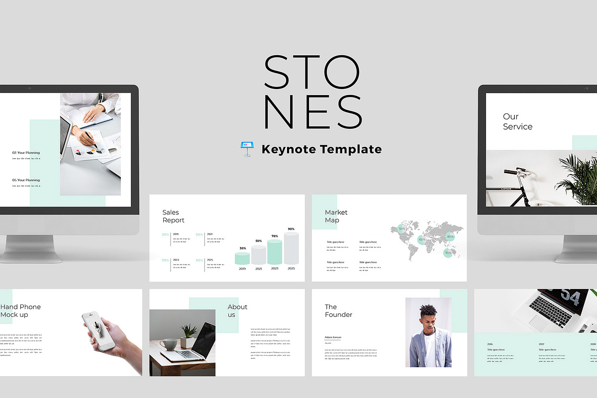 Stones - Modern & Clean Keynote in Keynote Templates - product preview 8