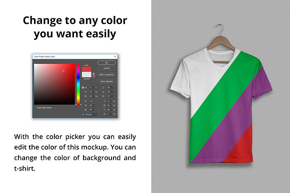 V-Neck T-Shirt Mockup in Product Mockups - product preview 2