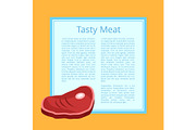 Tasty Meat Poster with Text Vector