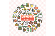 Picnic Party Banner Card Background