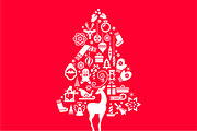 Christmas Tree Illustration. Icons