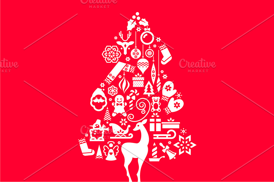 Christmas Tree Illustration. Icons in Graphics - product preview 8