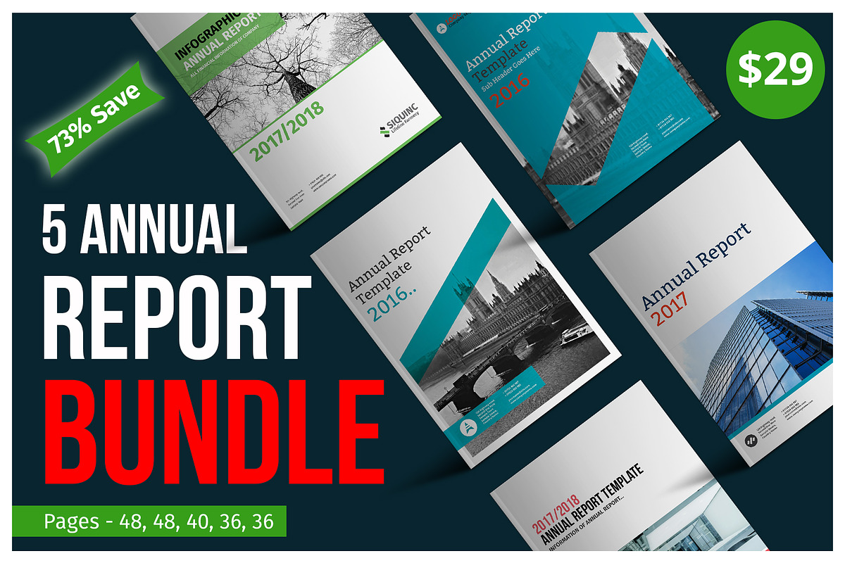 5 Annual Report Bundle in Brochure Templates - product preview 8