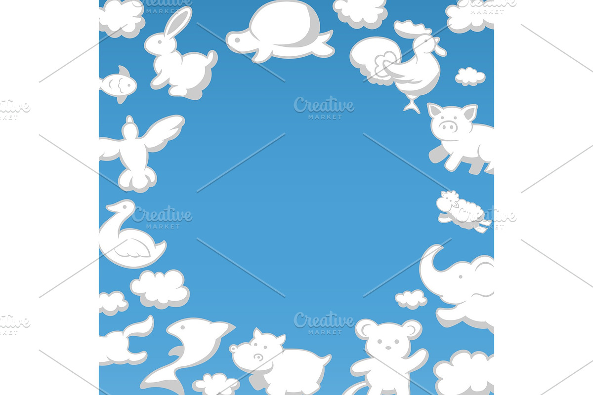 Frame of fluffy clouds in form of in Textures - product preview 8