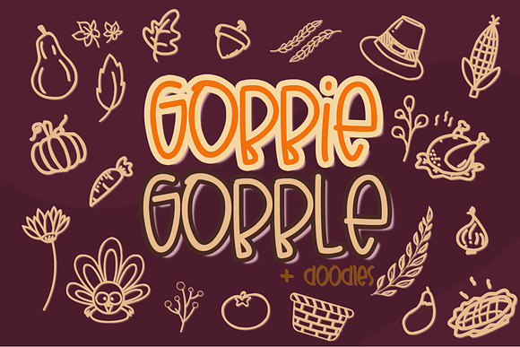 Gobbie Gobble - Thanks Giving Font in Display Fonts - product preview 1