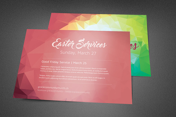 Easter Church Postcard Template in Postcard Templates - product preview 1