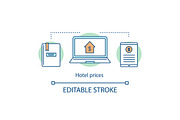 Hotel prices concept icon