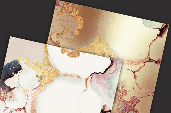 Gold  Ink + Watercolor Foil Textures in Textures - product preview 1