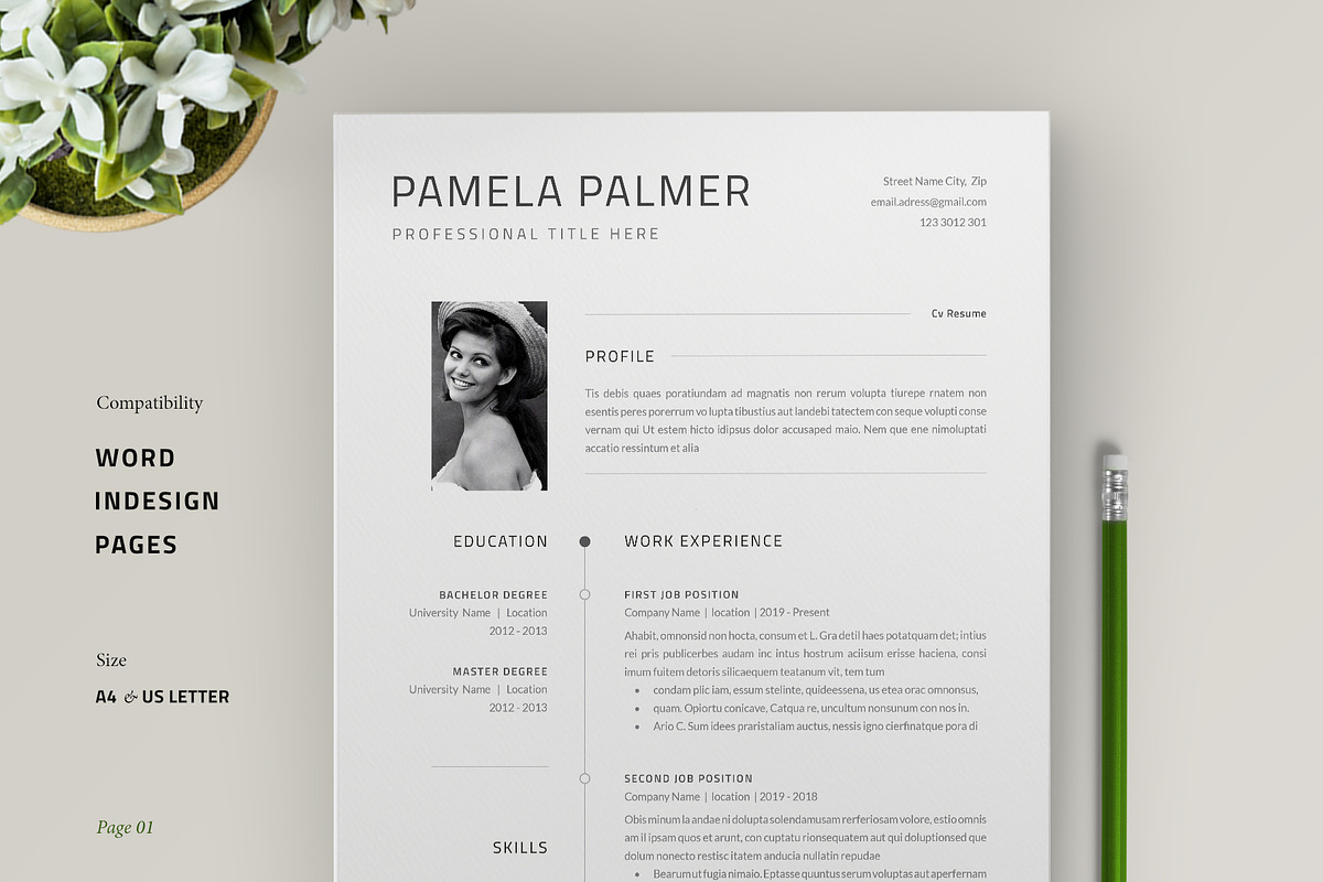 Resume Template / Cv / Word in Resume Templates - product preview 8