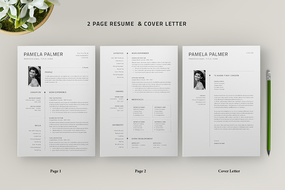 Resume Template / Cv / Word in Resume Templates - product preview 1