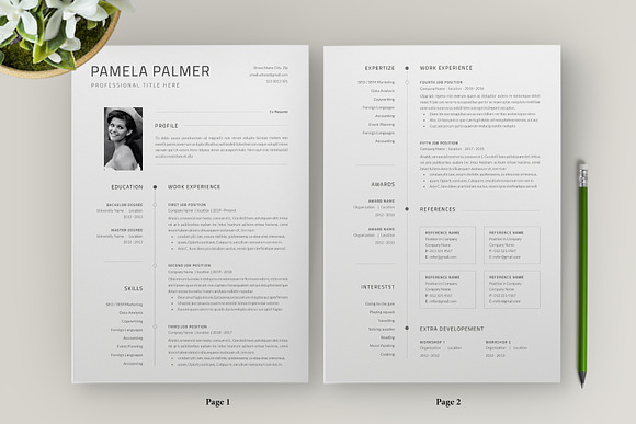 Resume Template / Cv / Word in Resume Templates - product preview 2
