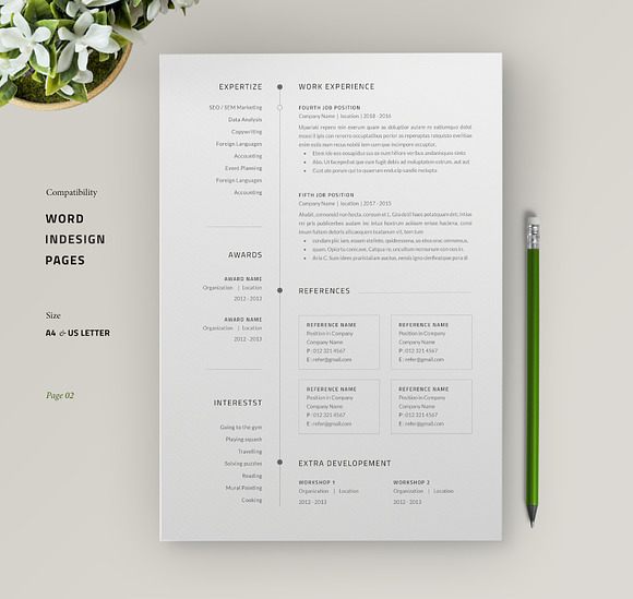 Resume Template / Cv / Word in Resume Templates - product preview 3