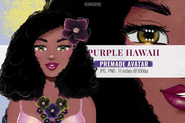 Purple Hawaii Premade Avatar