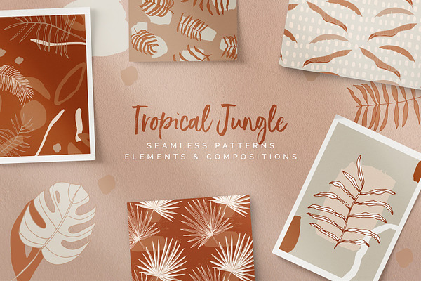 Tropical Jungle Patterns & Elements