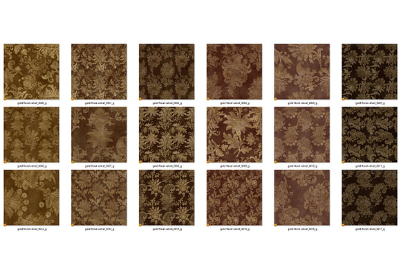 Gold Floral Velvet Digital Paper in Patterns - product preview 2