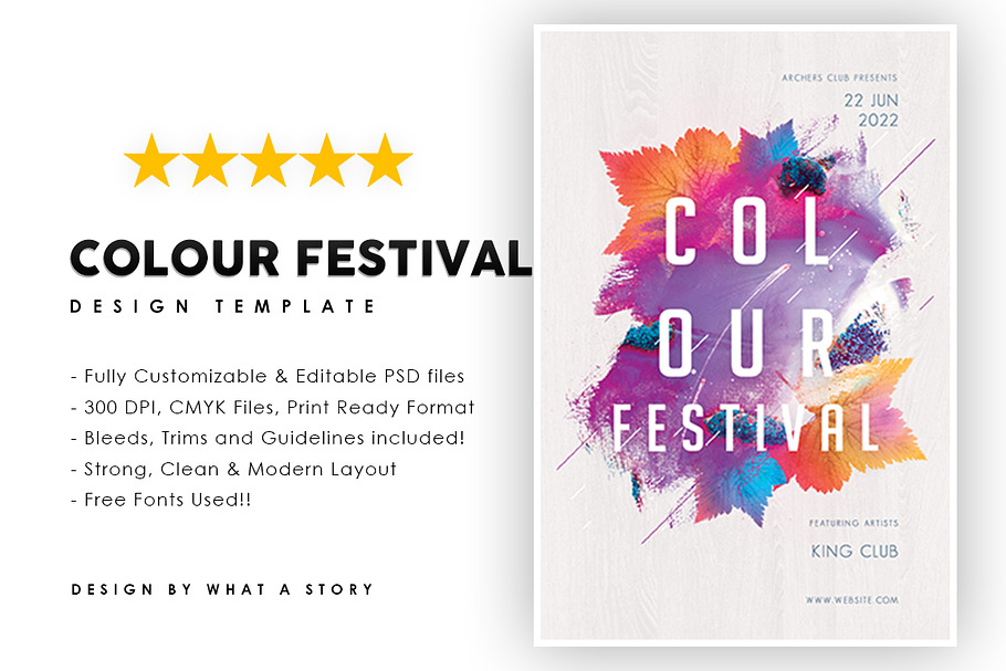 COLOR FESTIVAL in Invitation Templates - product preview 8