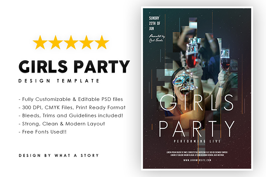 Girls Party in Invitation Templates - product preview 8