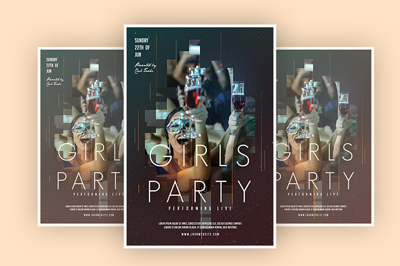 Girls Party in Invitation Templates - product preview 1