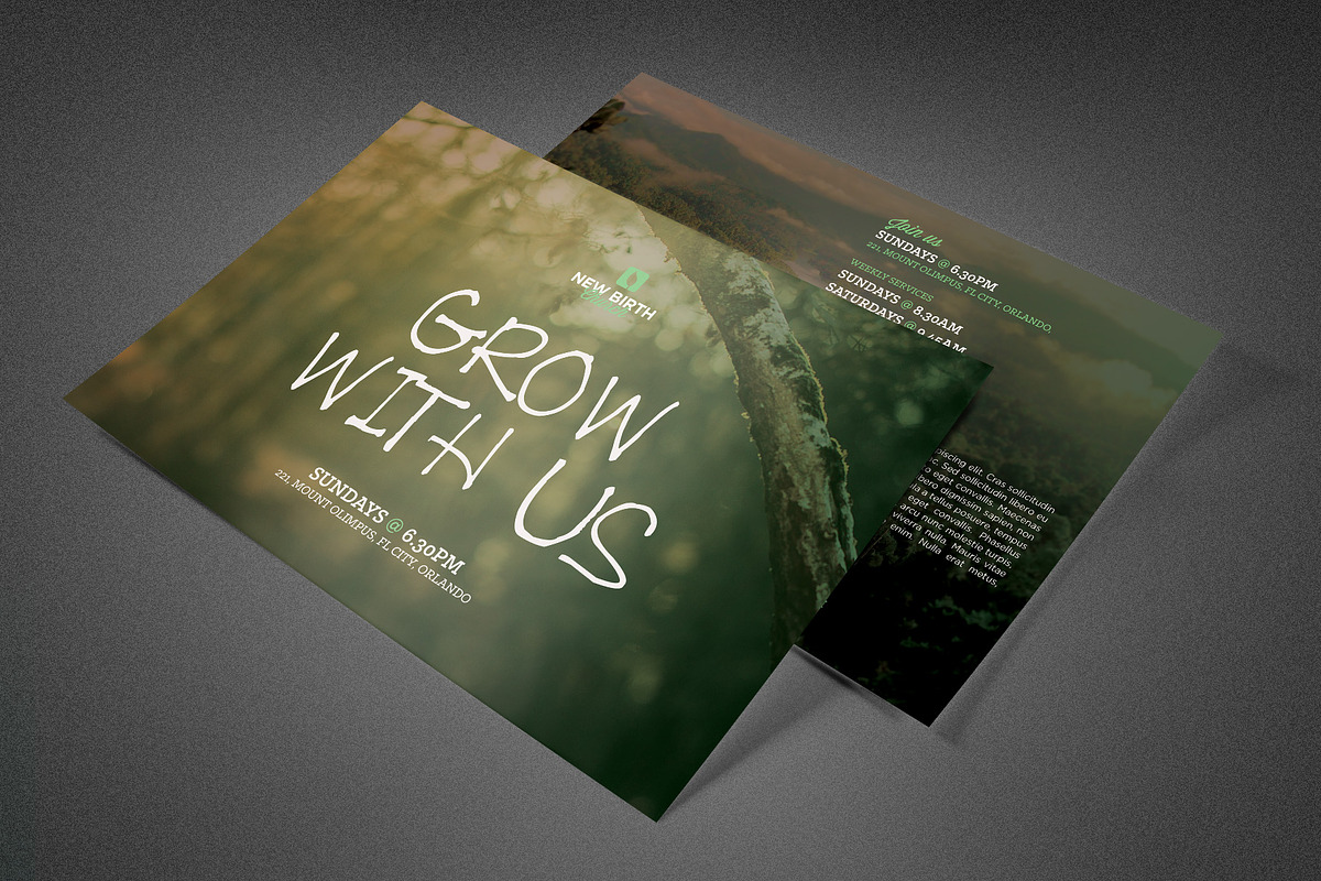 Grow With Us Church Postcard in Postcard Templates - product preview 8
