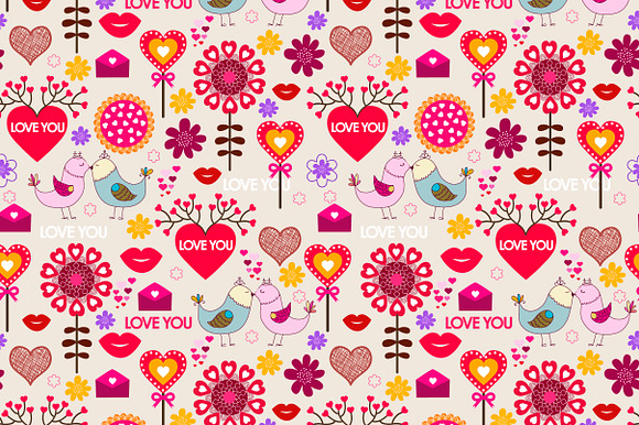 Set of 18 romantic seamless patterns in Patterns - product preview 3