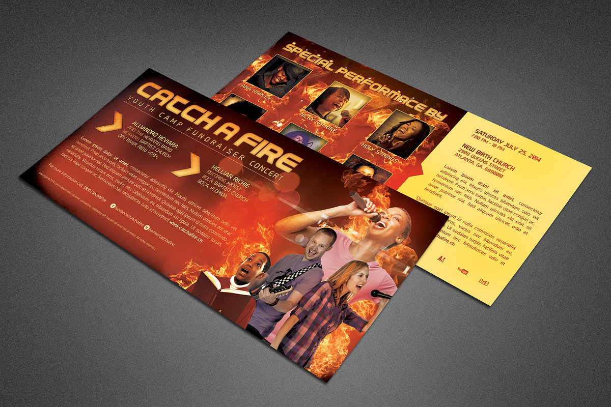 Catch A Fire Church Concert Flyer in Flyer Templates - product preview 8