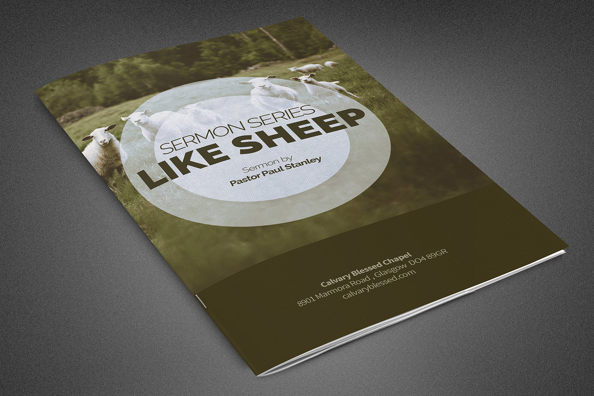 Like Sheep Church Bulletin Template in Brochure Templates - product preview 8