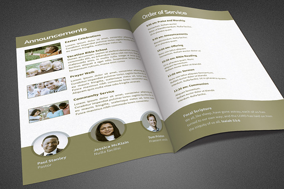 Like Sheep Church Bulletin Template in Brochure Templates - product preview 1