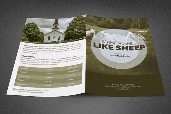 Like Sheep Church Bulletin Template in Brochure Templates - product preview 2