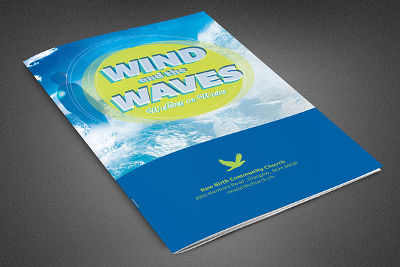 Wind and the Waves Church Bulletin in Brochure Templates - product preview 2